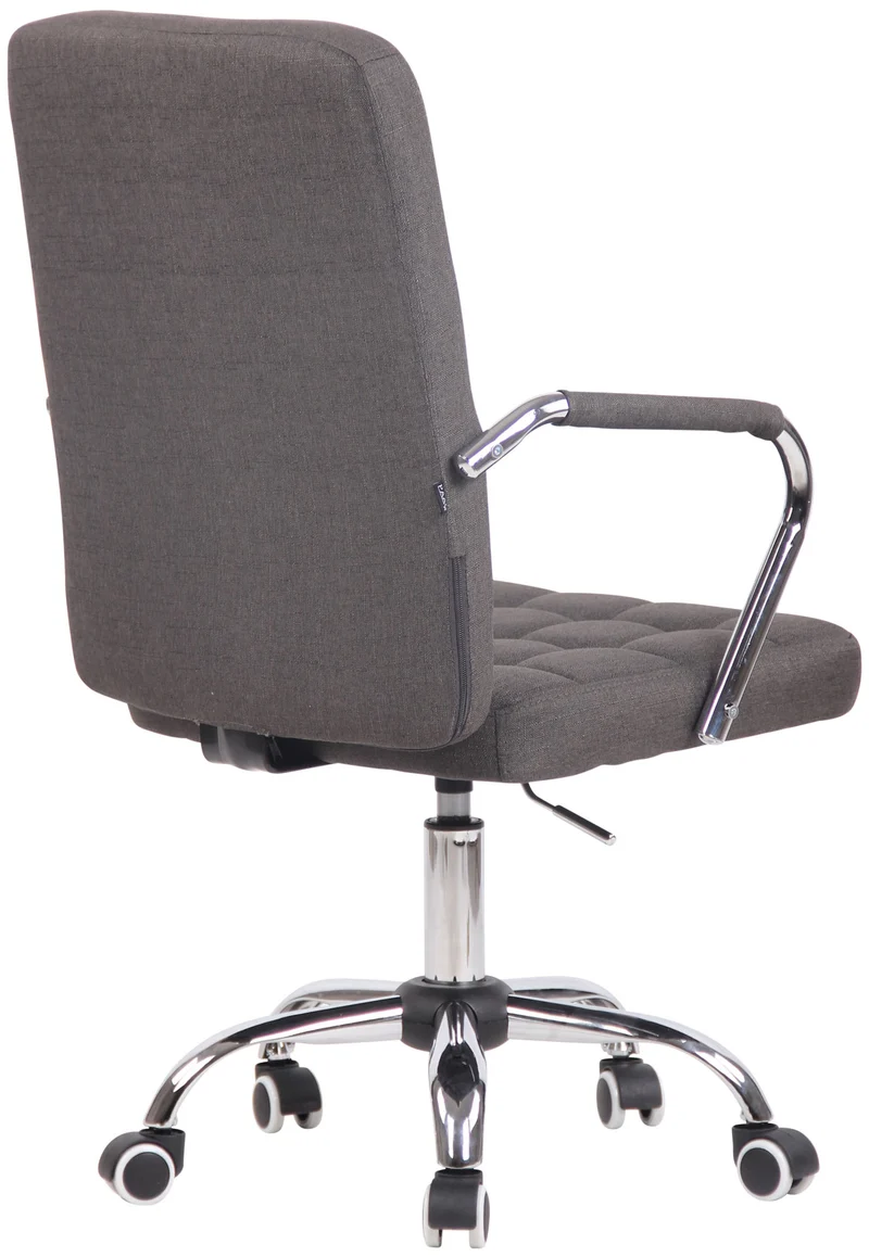 Chaise de bureau sur roulettes moderne et confortable en tissu gris foncé BUR10633
