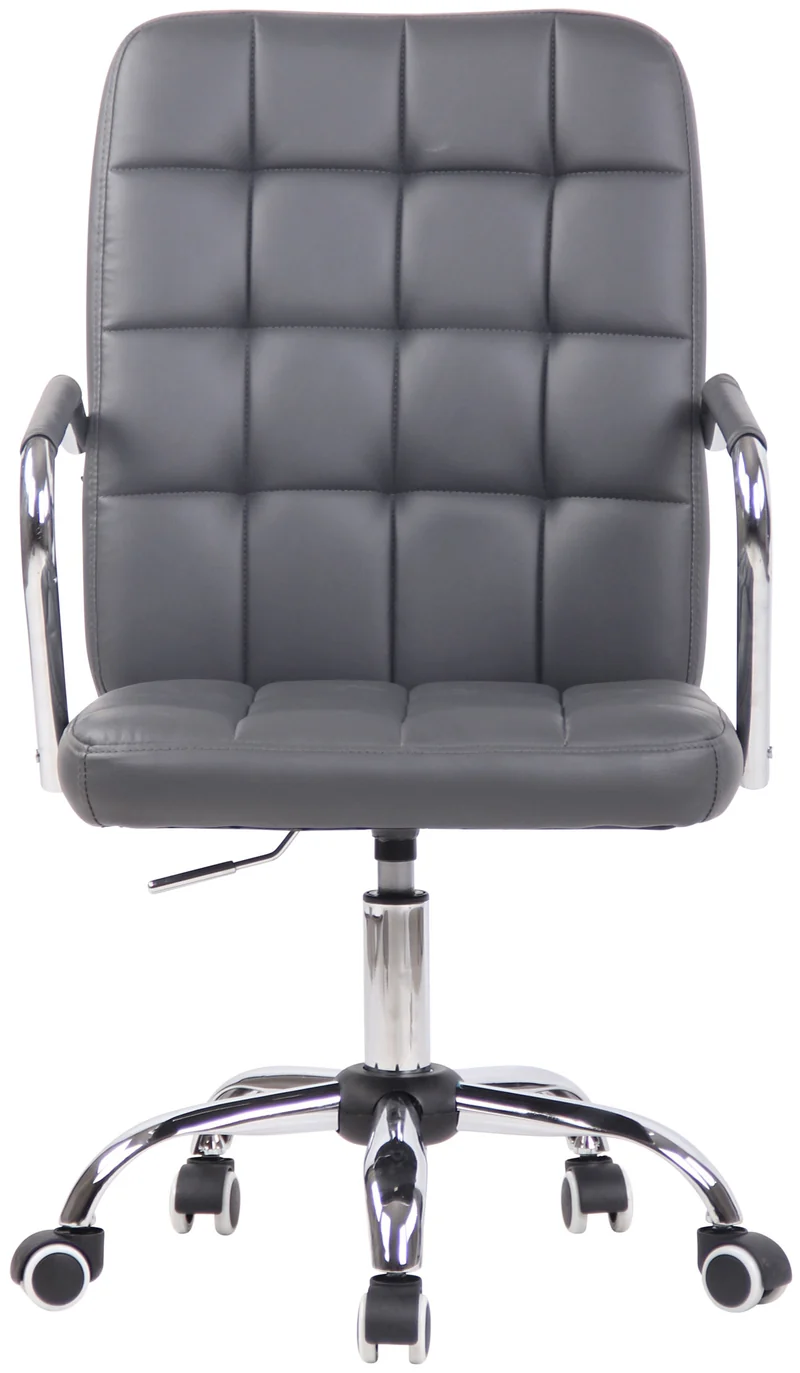 Chaise de bureau sur roulettes moderne et confortable en synthétique gris BUR10630