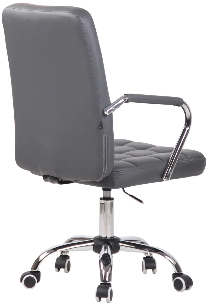 Chaise de bureau sur roulettes moderne et confortable en synthétique gris BUR10630