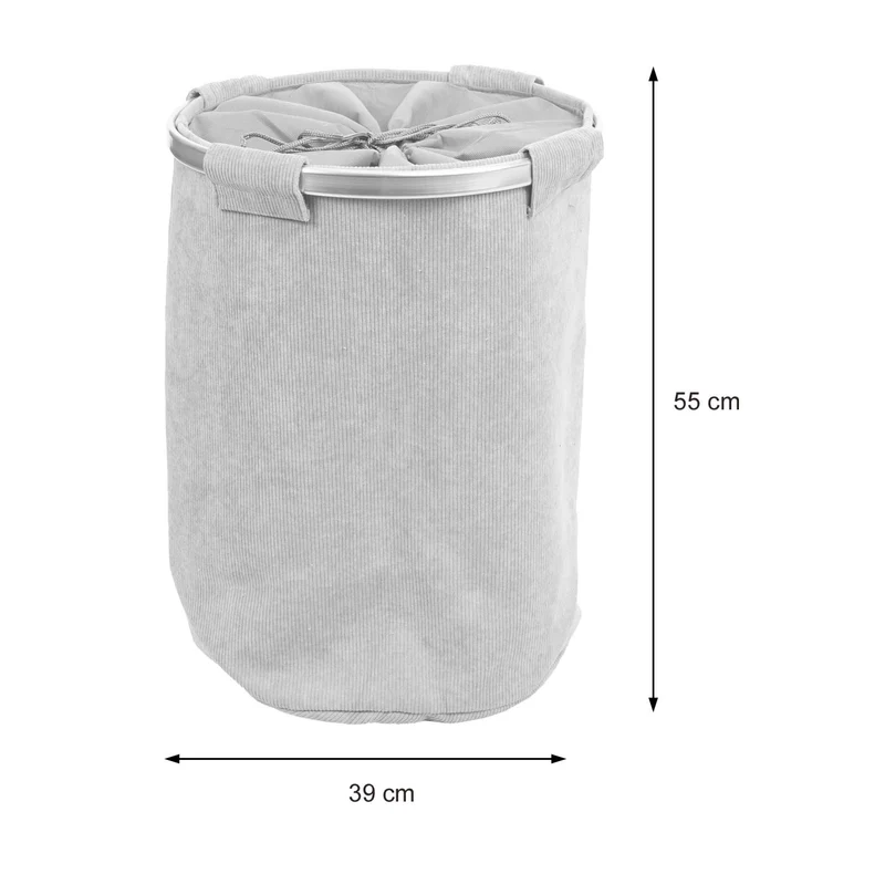 Panier à linge corbeille buanderie conteneur avec cordon 55x39cm 65L en tissu bleu 04_0002514