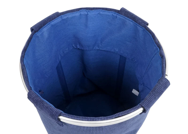Panier à linge corbeille buanderie conteneur avec cordon 55x39cm 65L en tissu bleu 04_0002514