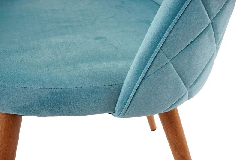 Lot de 2 chaises de salle à manger tissu velours bleu en bois style rétro CDS04419