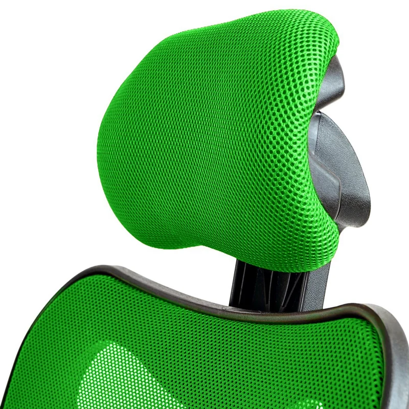 Fauteuil chaise de bureau sur roulettes pivotante appui tête accoudoirs synthétique vert 04_0001901