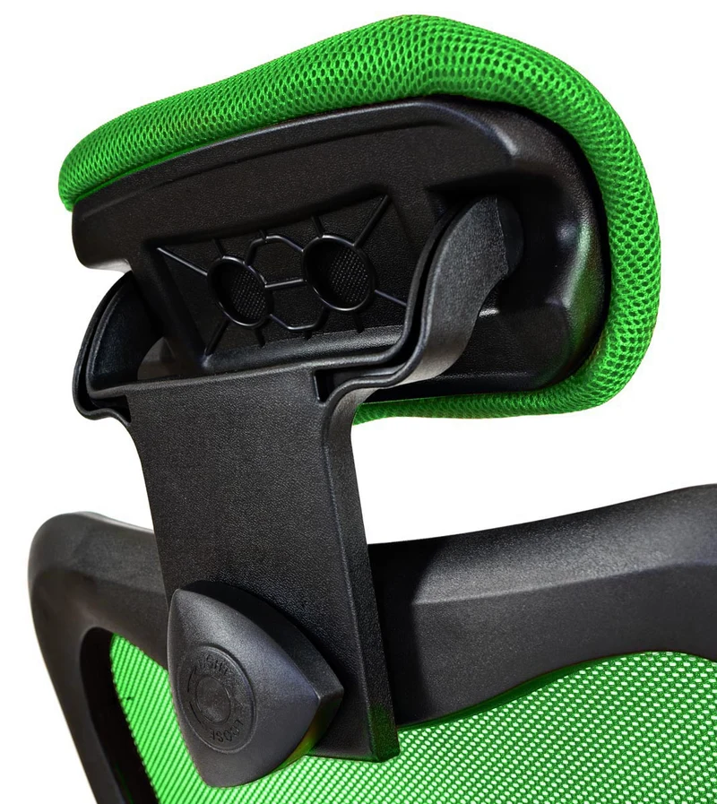 Fauteuil chaise de bureau sur roulettes pivotante appui tête accoudoirs synthétique vert 04_0001901