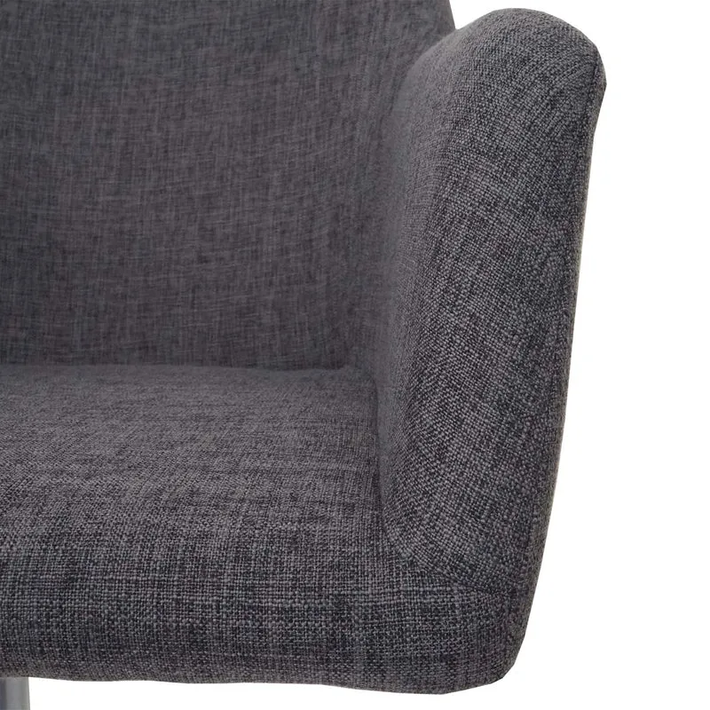 Chaise de salle à manger bureau pivotante hauteur réglable en tissu gris 04_0002198