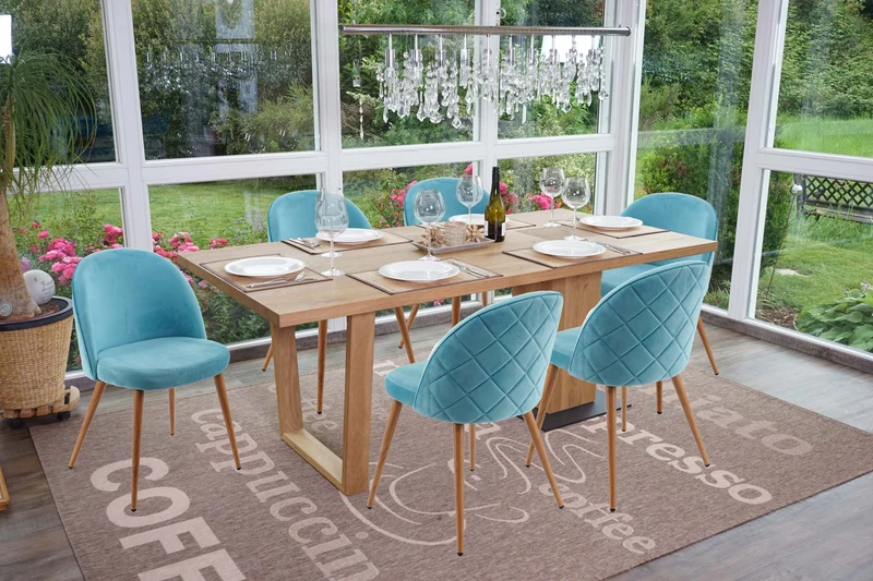 Lot de 6 chaises de salle à manger tissu velours bleu en bois style rétro 04_0000804