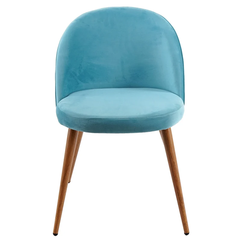 Lot de 6 chaises de salle à manger tissu velours bleu en bois style rétro 04_0000804