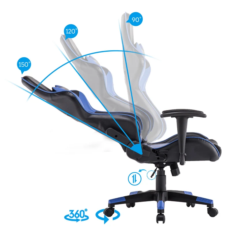 Fauteuil chaise de bureau gamer sur roulettes mécanisme de bascule en synthétique noir / rouge 04_0001851