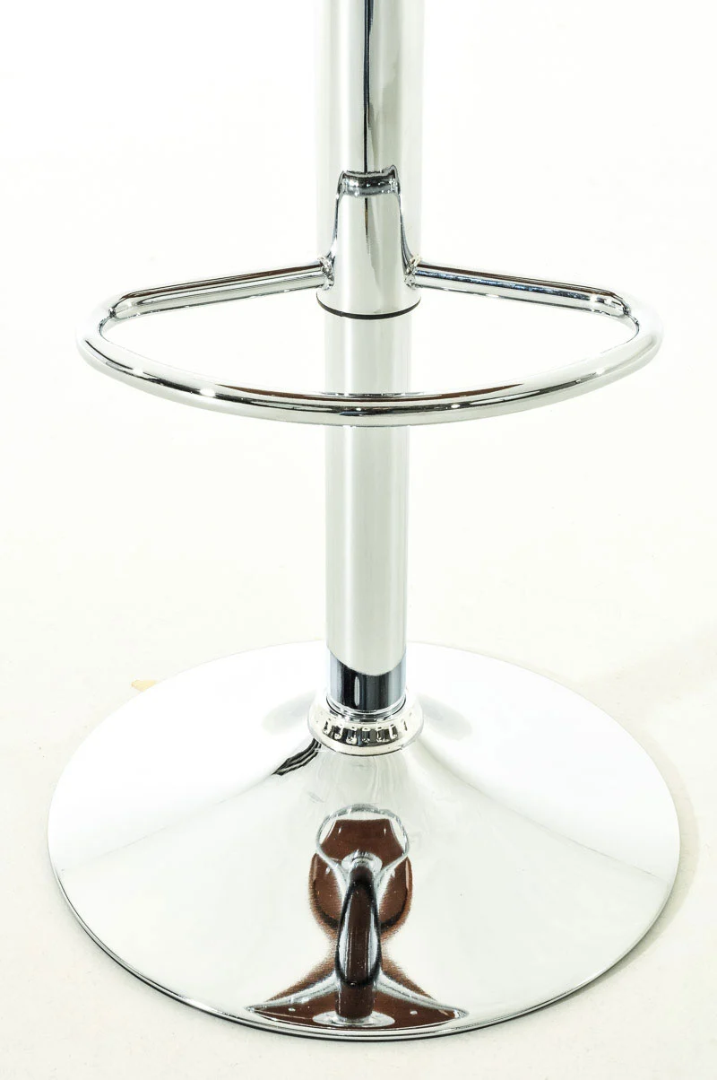 Tabouret de bar avec repose-pied design moderne assise en bois et synthétique crème pieds chromé 10_0000064