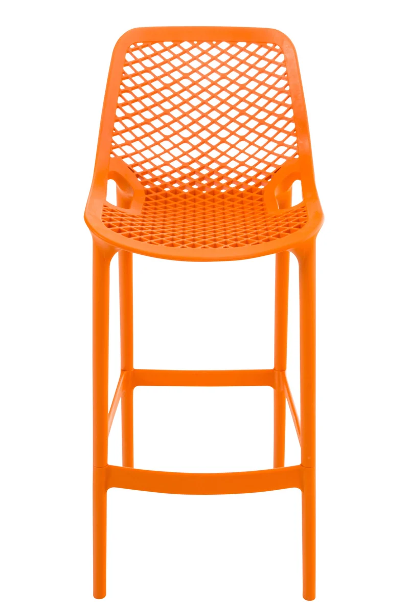 Tabouret de bar avec repose-pieds design moderne plastique orange intérieur ou extérieur 10_0000545