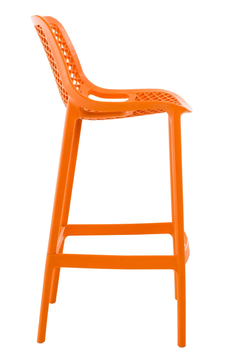 Tabouret de bar avec repose-pieds design moderne plastique orange intérieur ou extérieur 10_0000545