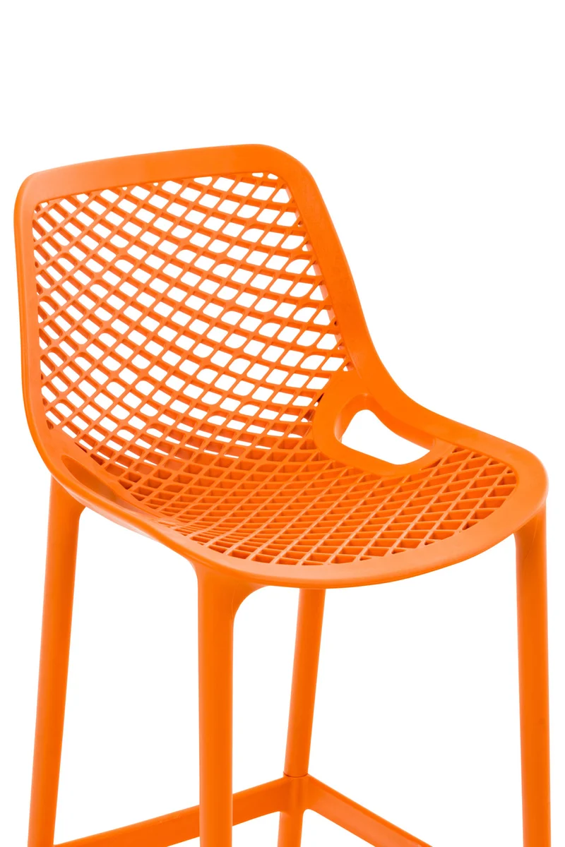 Tabouret de bar avec repose-pieds design moderne plastique orange intérieur ou extérieur 10_0000545