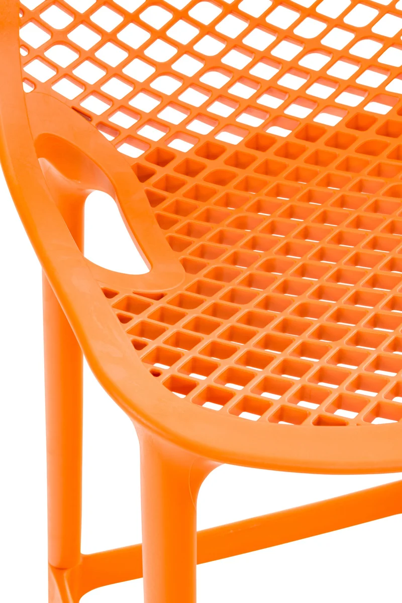 Tabouret de bar avec repose-pieds design moderne plastique orange intérieur ou extérieur 10_0000545