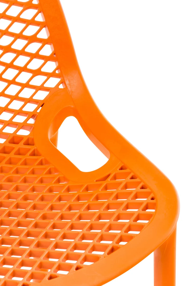 Tabouret de bar avec repose-pieds design moderne plastique orange intérieur ou extérieur 10_0000545