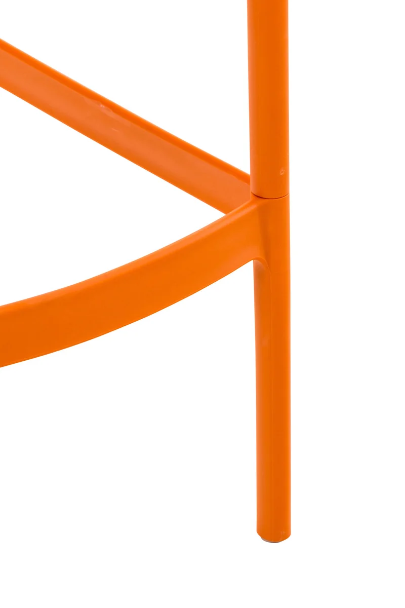 Tabouret de bar avec repose-pieds design moderne plastique orange intérieur ou extérieur 10_0000545