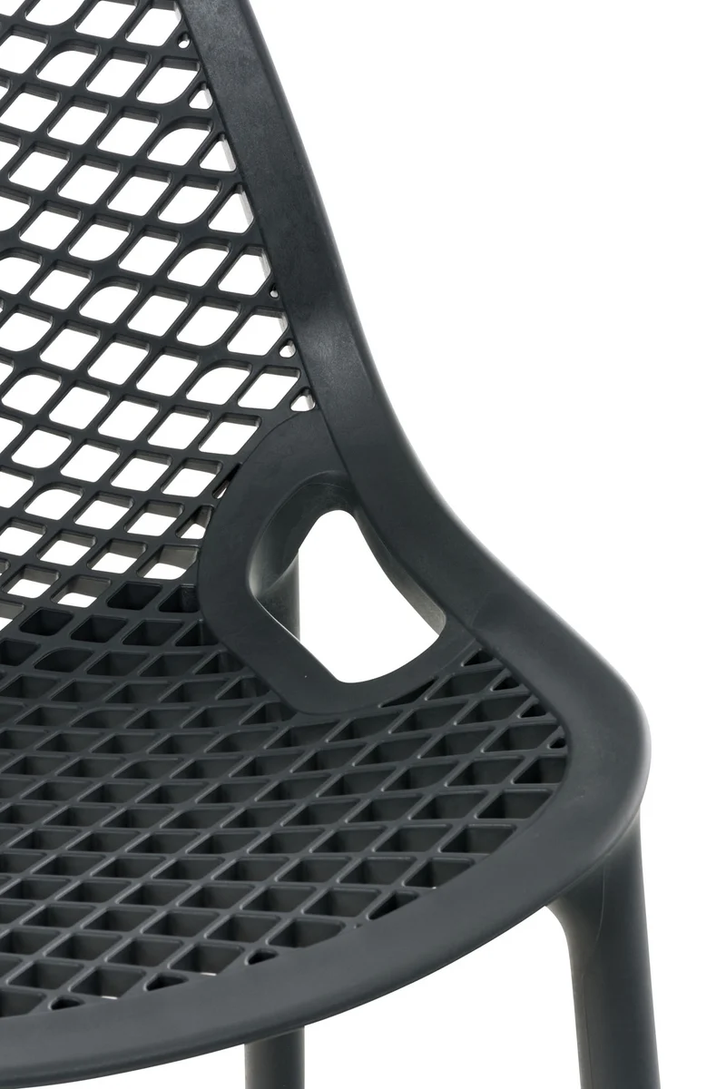 Tabouret de bar avec repose-pieds design moderne plastique gris foncé intérieur ou extérieur 10_0000038