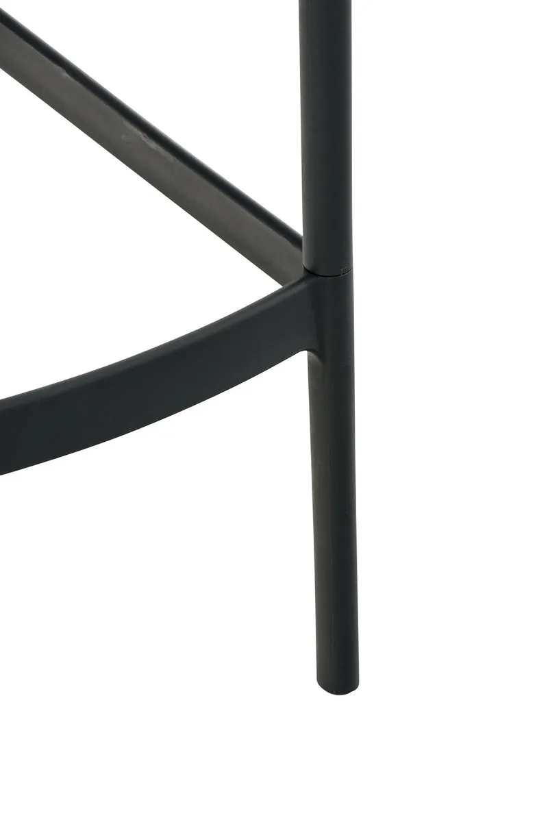 Tabouret de bar avec repose-pieds design moderne plastique gris foncé intérieur ou extérieur 10_0000038