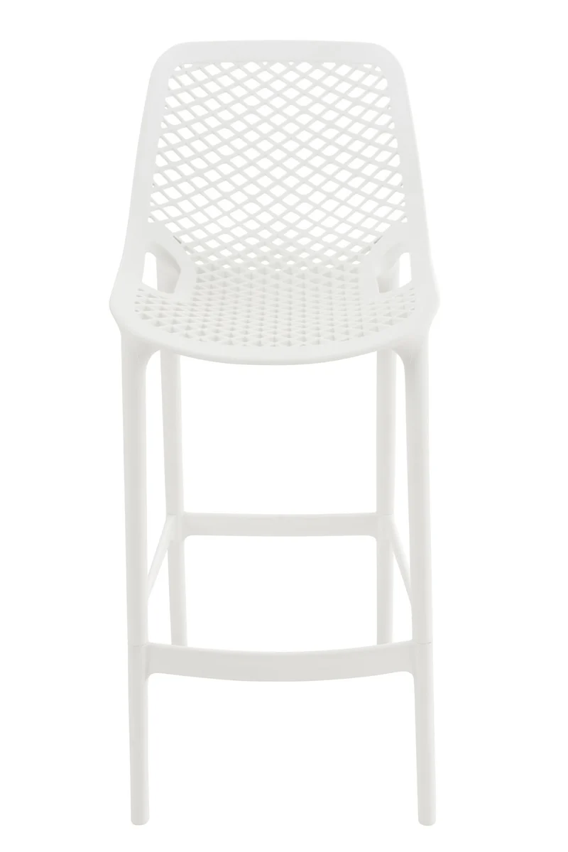 Tabouret de bar avec repose-pieds design moderne plastique blanc intérieur ou extérieur 10_0000040