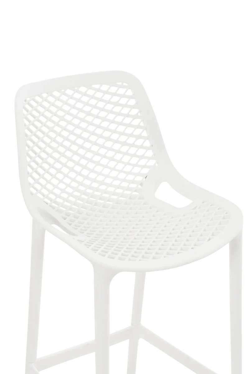 Tabouret de bar avec repose-pieds design moderne plastique blanc intérieur ou extérieur 10_0000040