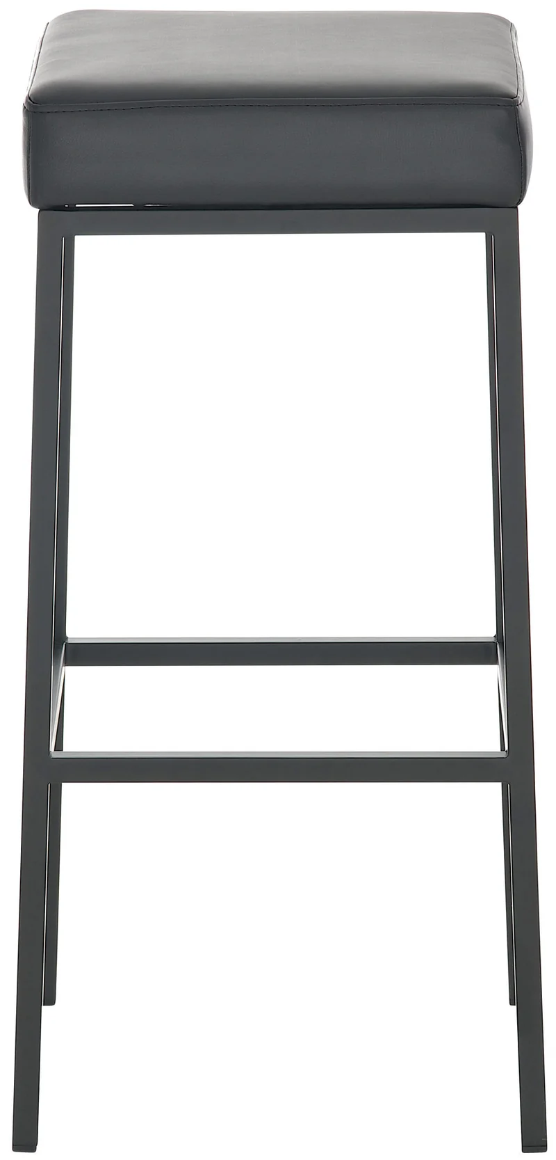 Tabouret de bar design moderne en synthétique noir pieds forme carré métal noir mat 10_0000627