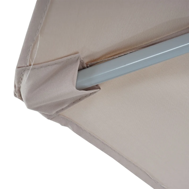 Demi parasol semi-circulaire balcon terrasse UV 50+ polyester/aluminium 3kg avec une portée de 270 cm crème avec support 04_0003849