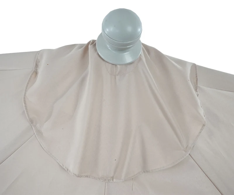 Demi parasol semi-circulaire balcon terrasse UV 50+ polyester/aluminium 3kg avec une portée de 270 cm crème avec support 04_0003849