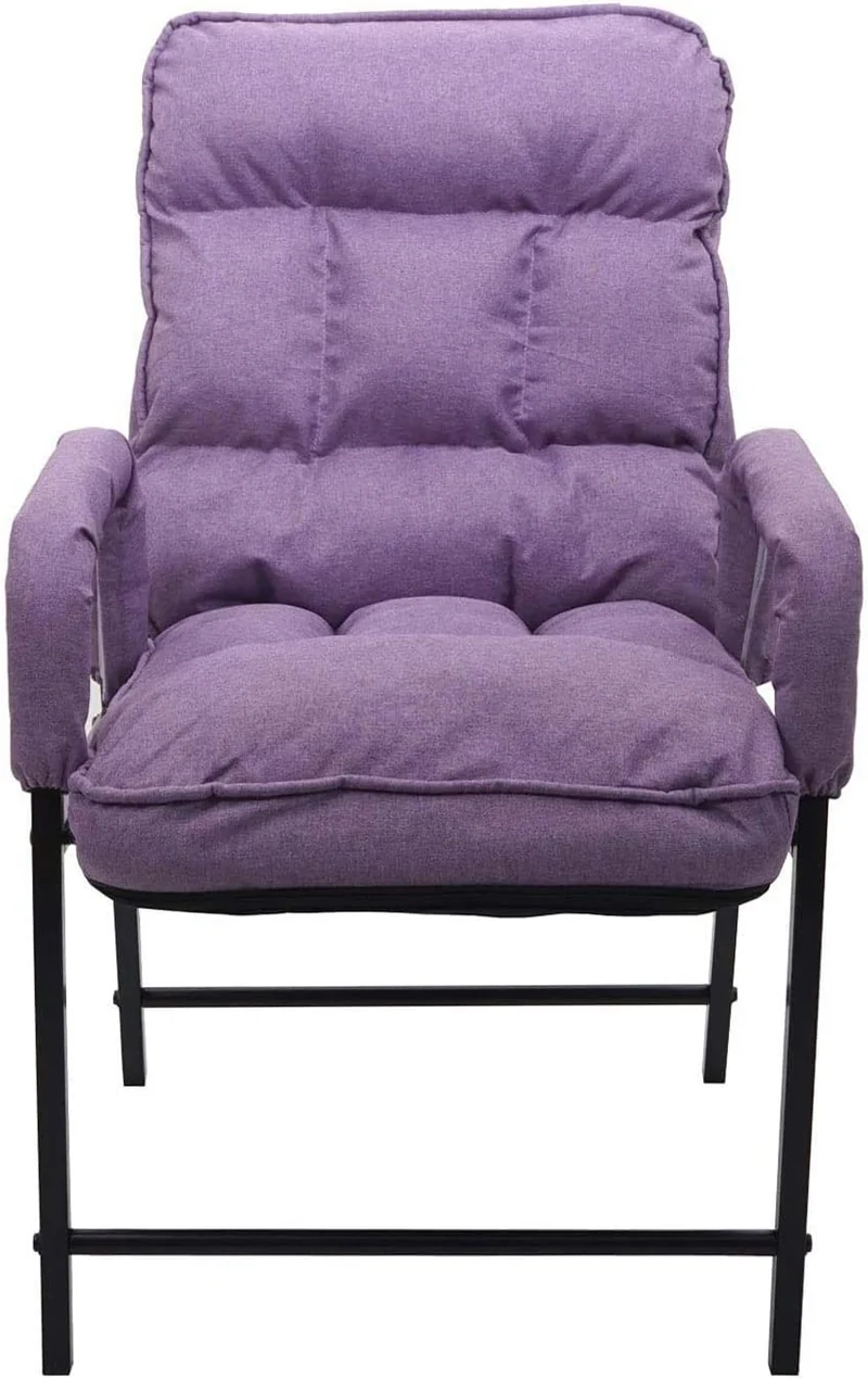Chaise fauteuil lounge rembourrée dossier inclinable 160 kg métal réglable en tissu/textile violet FAL04050