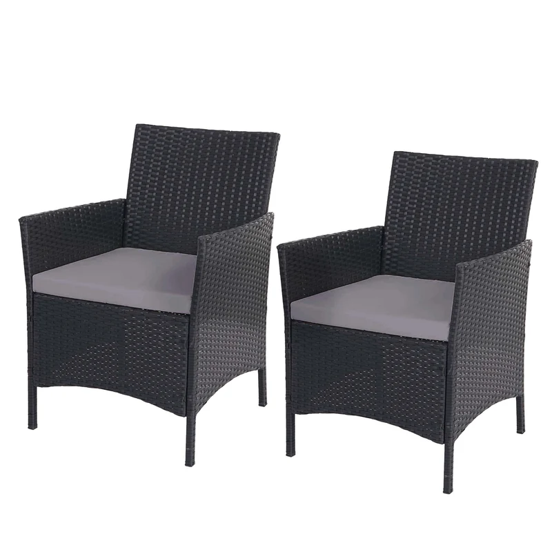 2-1-1 Salon de jardin Garnir Halden, Assis Chambre Lounge Set Sofa ~ Anthracite, Coussin Anthracite 04_0000055