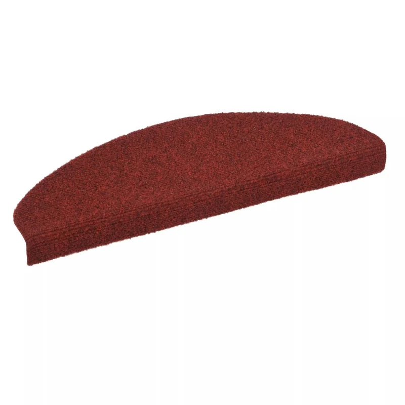 Tapis d'escalier auto-adhésif Poinçon aiguilleté 15 pièces Rouge DEC023314