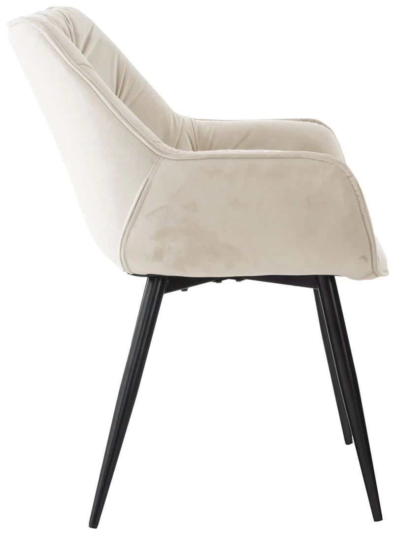 Chaise de coiffeuse salon bureau rembourré confortable et moderne capitonné velours crème FAL10529