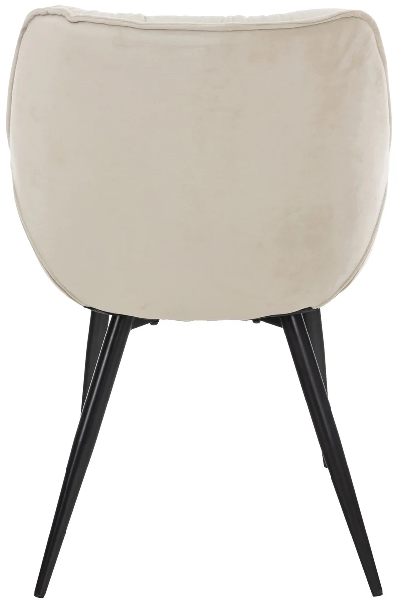 Chaise de coiffeuse salon bureau rembourré confortable et moderne capitonné velours crème FAL10529