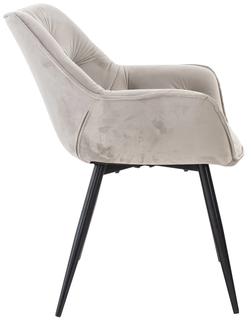 Chaise de coiffeuse salon bureau rembourré confortable et moderne capitonné velours gris FAL10526