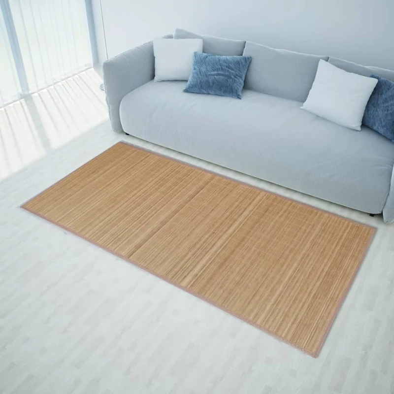 Tapis en bambou 100 x 160 cm Marron DEC023934