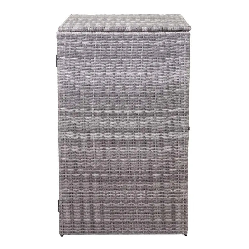 Abri de poubelle extérieur conteneur à ordures en rotin poly gris 120 litres 04_0002859