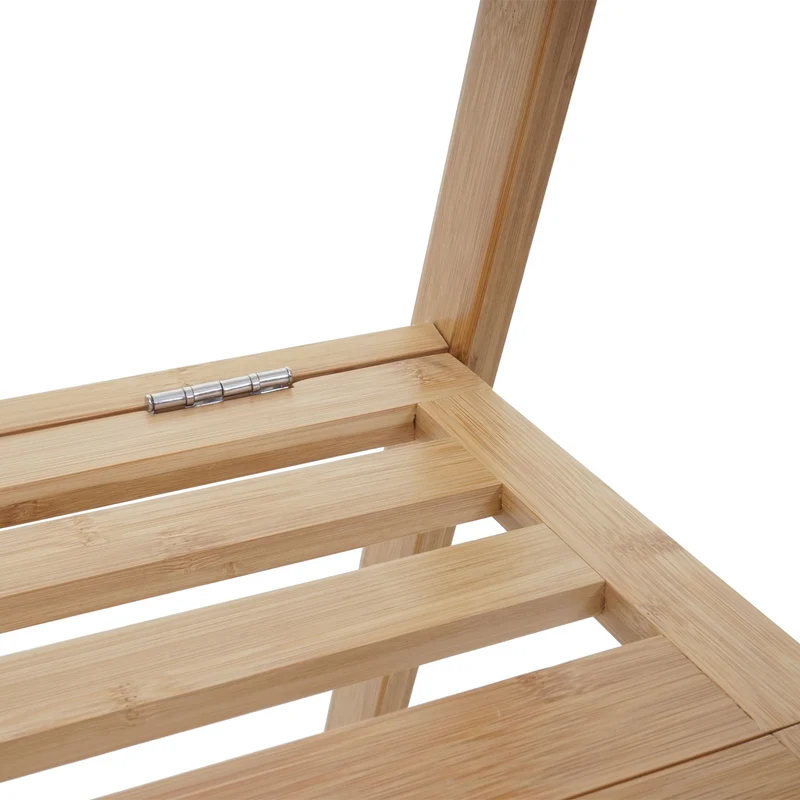 Portant porte-manteau vêtement avec étagère de rangement chaussure ou accessoire en bambou pliable 150x84x57cm 04_0004926
