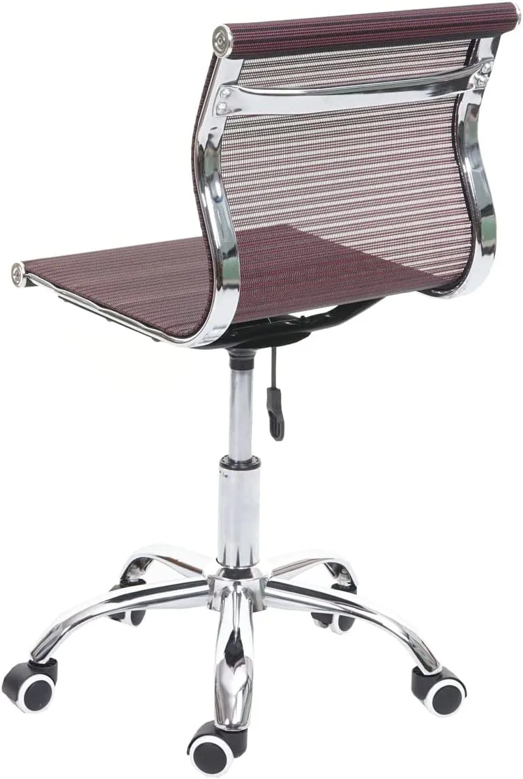 Chaise de bureau pivotante sans accoudoirs revêtement en maille tissu/textile bordeaux BUR04114