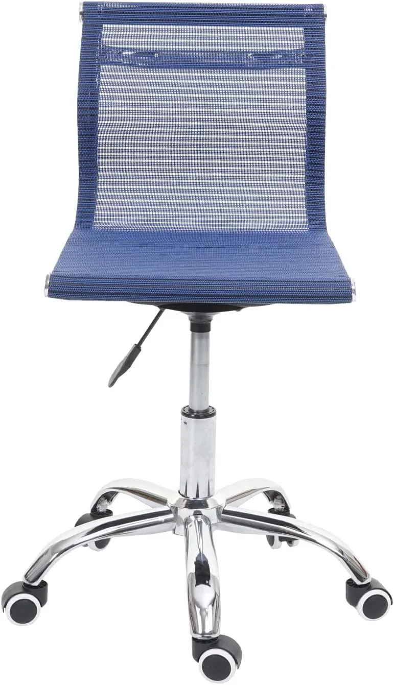 Chaise de bureau pivotante sans accoudoirs revêtement en maille tissu/textile bleu BUR04110