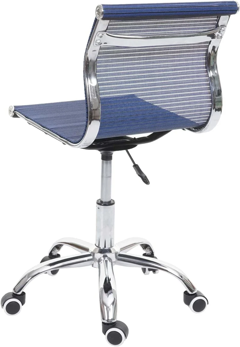 Chaise de bureau pivotante sans accoudoirs revêtement en maille tissu/textile bleu BUR04110