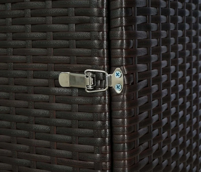Abri de poubelles extérieur conteneurs à ordures jusqu'à 2 bacs avec couvercle poly rotin 2x120 litres marron 04_0002856