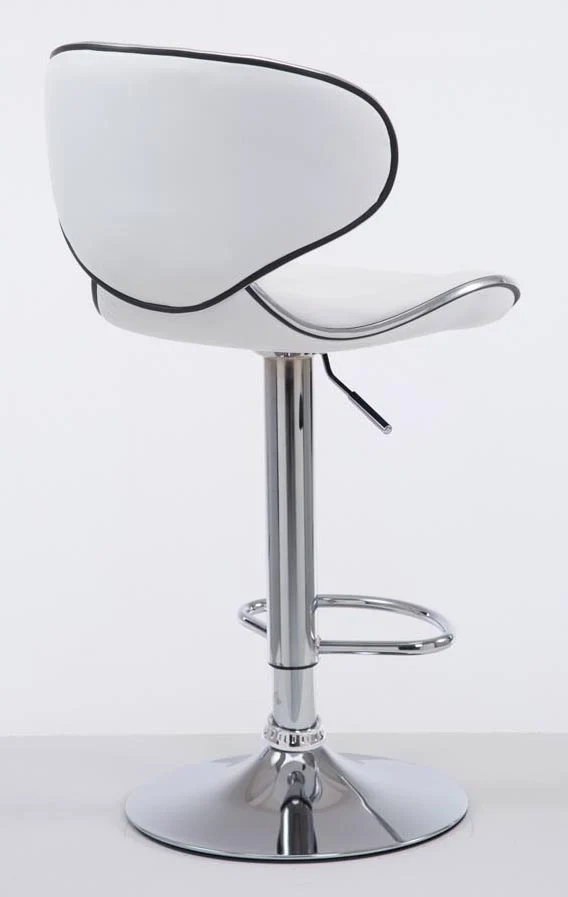Tabouret de bar chaise de bar x2 hauteur réglable avec repose pieds en synthétique blanc et métal TDB10123