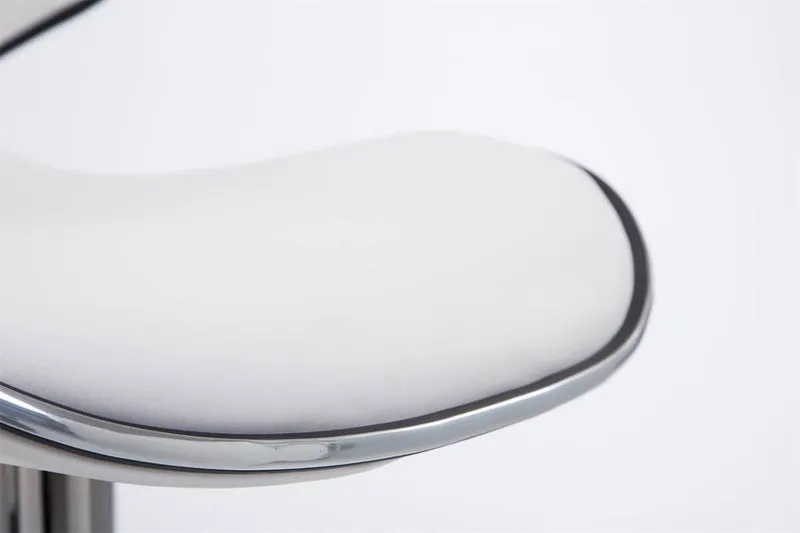 Tabouret de bar chaise de bar x2 hauteur réglable avec repose pieds en synthétique blanc et métal TDB10123