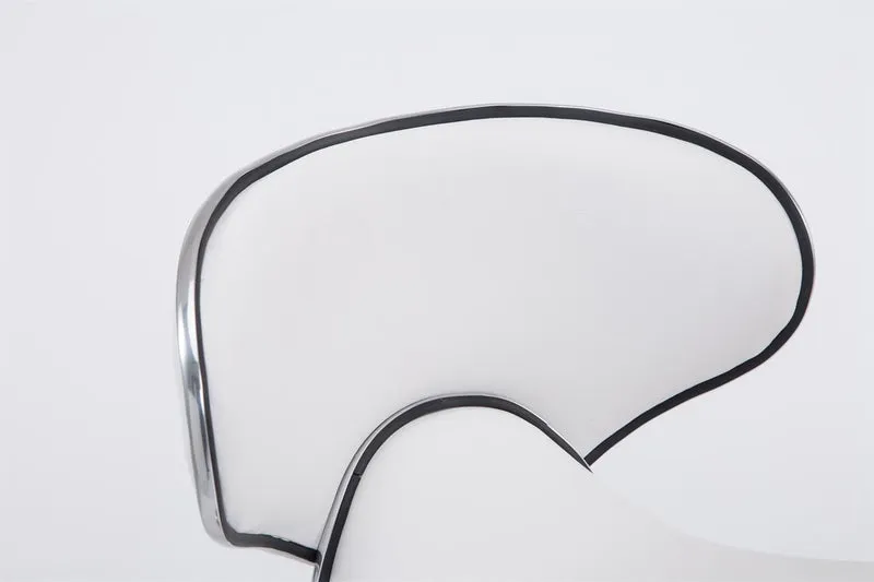 Tabouret de bar chaise de bar hauteur réglable avec repose pieds en synthétique blanc et métal 10_0000078