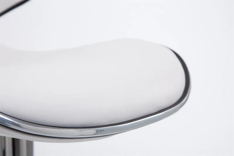 Tabouret de bar chaise de bar hauteur réglable avec repose pieds en synthétique blanc et métal 10_0000078