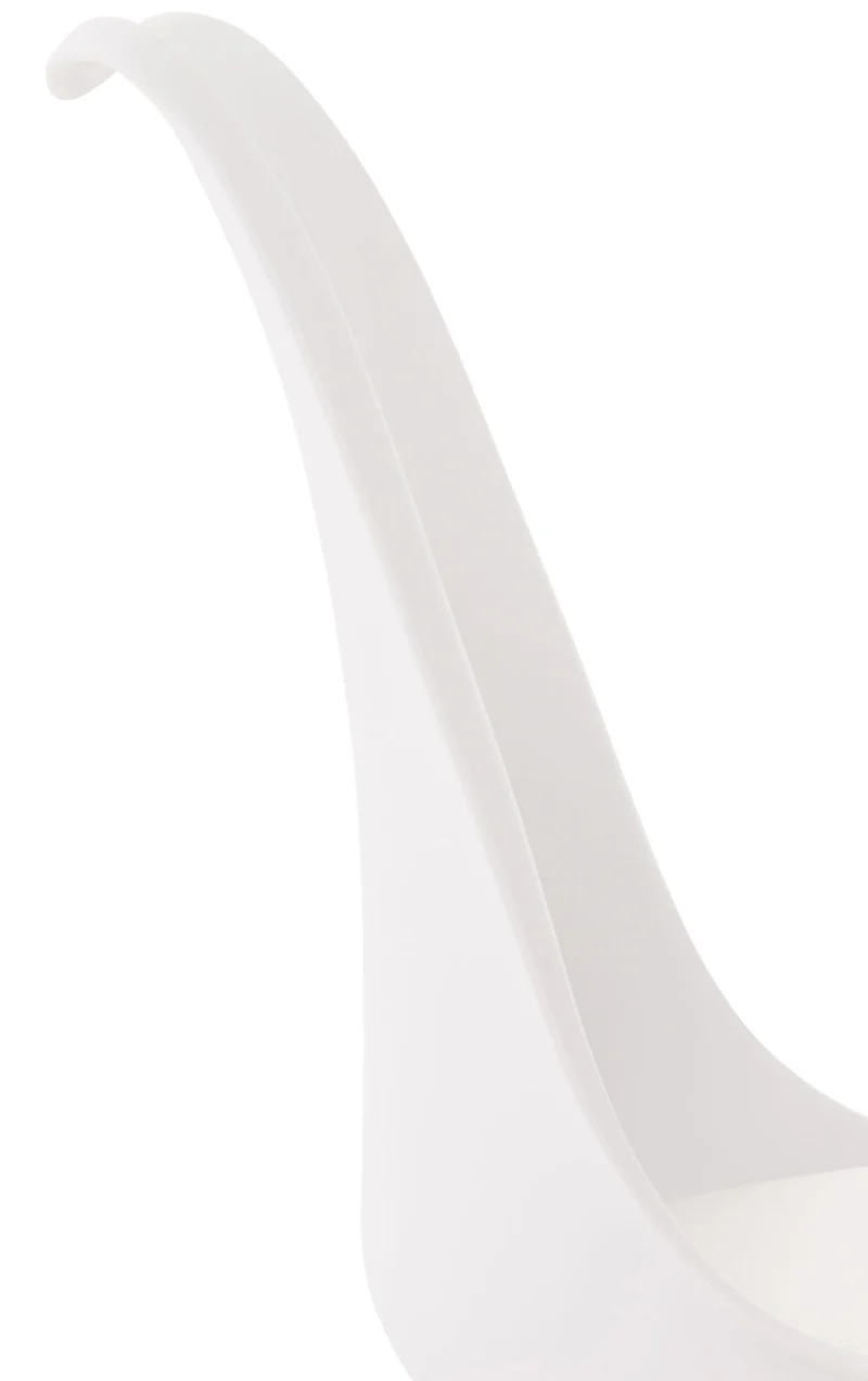 Lot de 4 chaises de salle à manger cuisine ou bureau en plastique et synthétique blanc pieds en bois 10_0000323