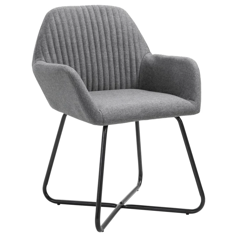 Lot de 2 chaises de salle à manger cuisine design moderne tissu gris foncé CDS020541