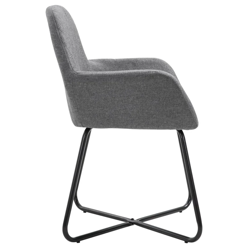 Lot de 2 chaises de salle à manger cuisine design moderne tissu gris foncé CDS020541