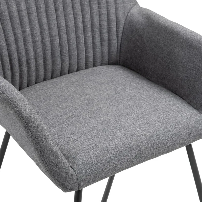 Lot de 2 chaises de salle à manger cuisine design moderne tissu gris foncé CDS020541