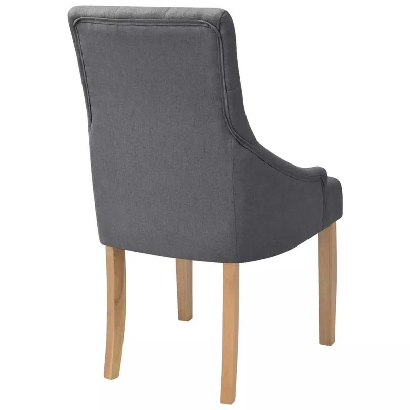 Lot de 6 chaises de salle à manger cuisine dossier capitonné en tissu gris foncé CDS022455