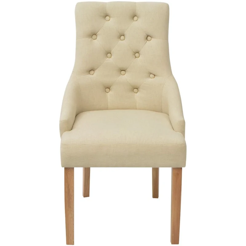 Lot de 6 chaises de salle à manger cuisine design luxueux tissu crème CDS022366