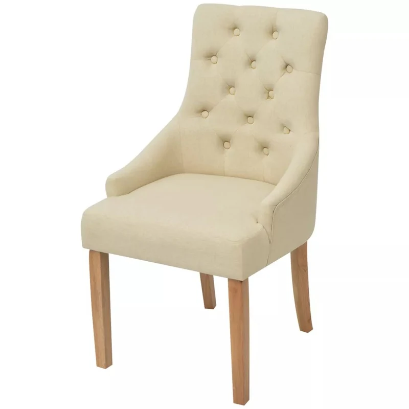 Lot de 4 chaises de salle à manger cuisine design luxueux et charmant en tissu crème CDS021476